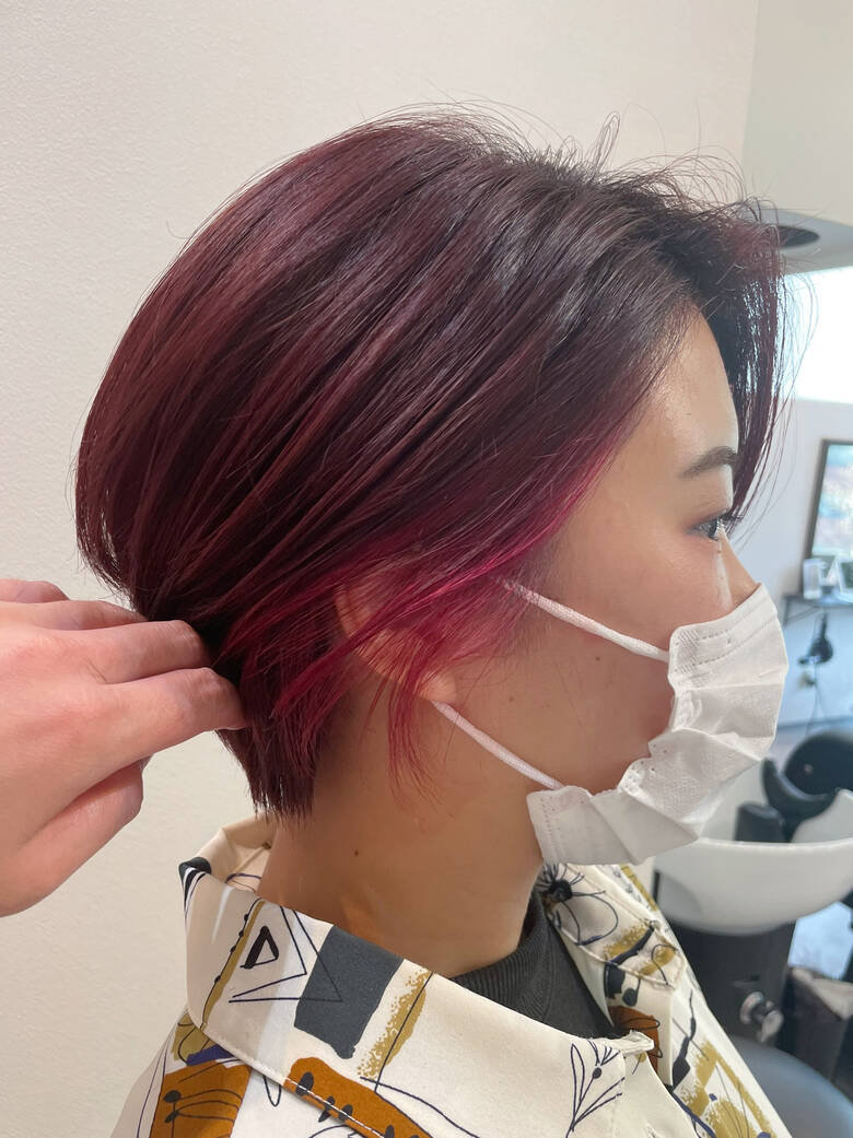 インナーカラー ショート 赤髪 ショートヘア Goofytokyo銀座 渋谷トモヒロ ショート ボブ Hair