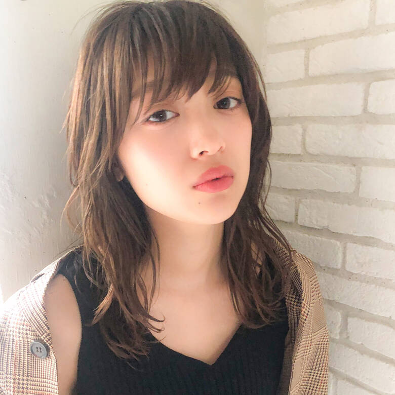 大人かわいい ミディアム デジタルパーマ オフィス Dyplus 表参道 鈴木シュウヘイ Dyplus 表参道 Hair