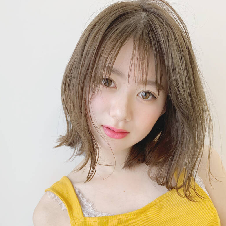 大人かわいい シースルーバング ロブ ナチュラル Hair People原宿 日比野 恵理 Hair