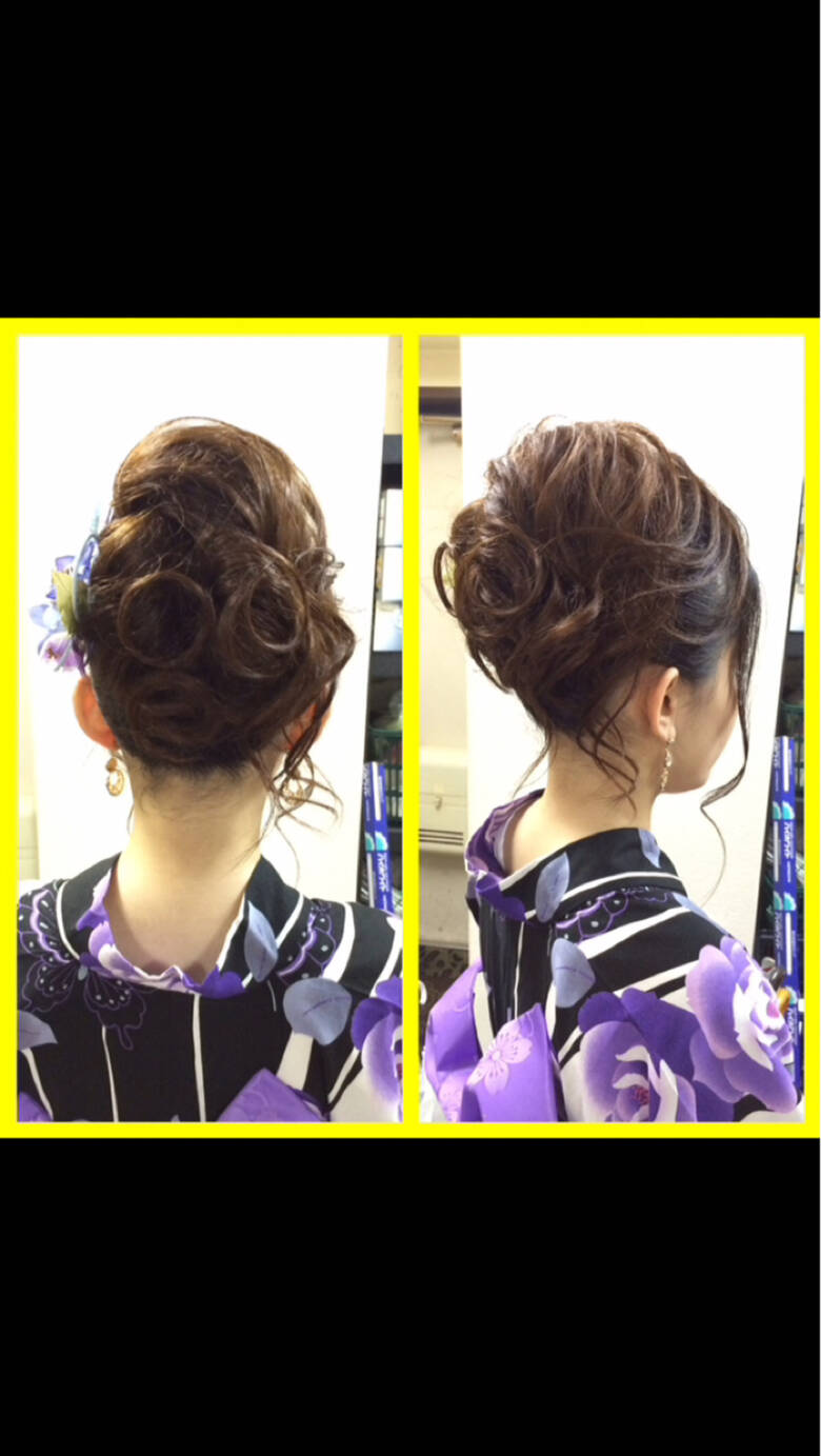 セミロング 和装 ヘアアレンジ 夏 ヘアメイクrainbow 代表 A Ko 武田亜弥子 1949 Hair