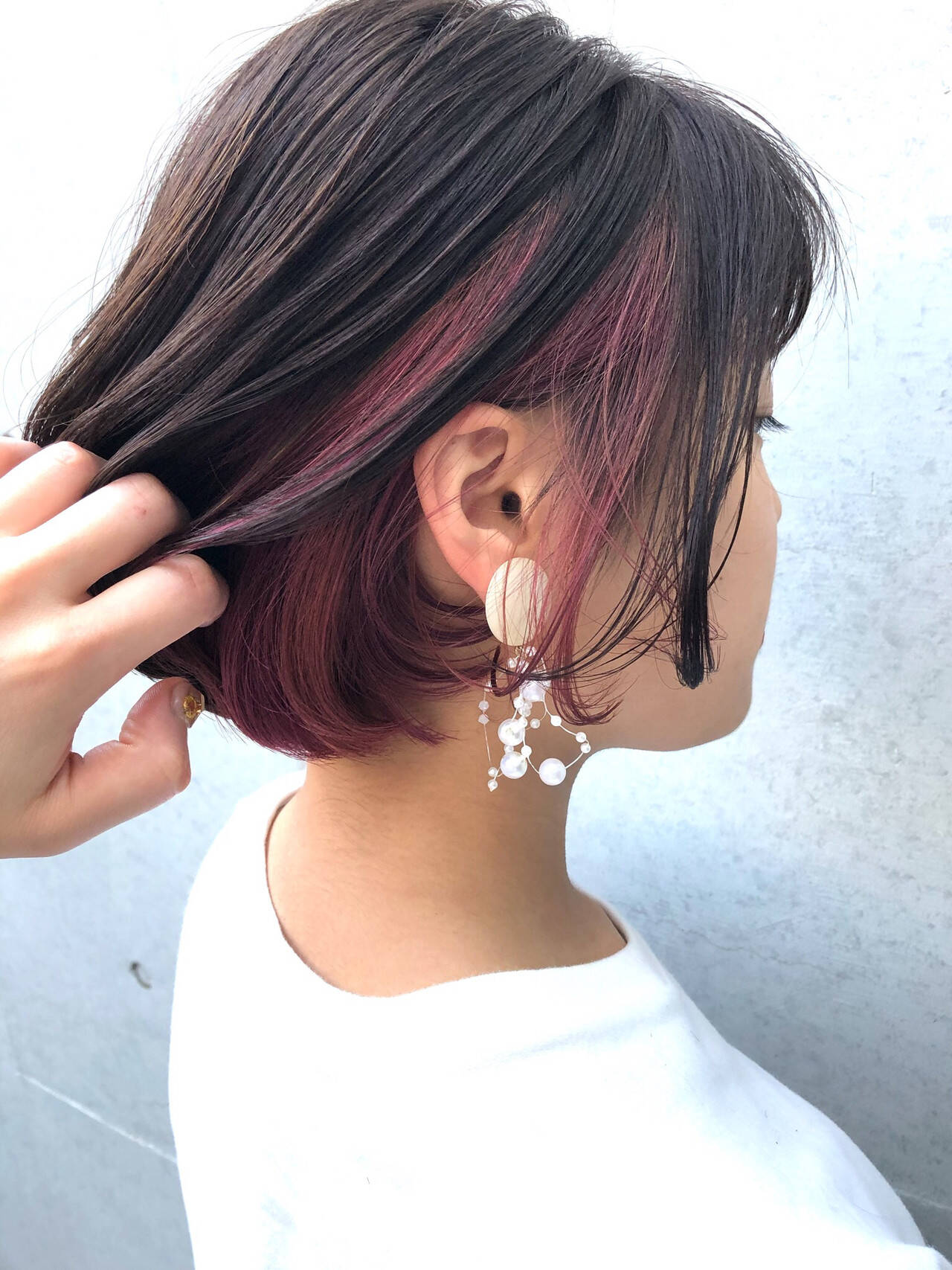 ナチュラル ワンレングス ボブ インナーカラー モリオフロムロンドン成増3号店 玉井千咲 Hair