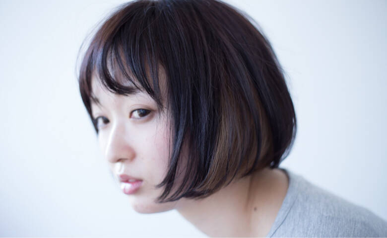 ナチュラル ボブ 色気 インナーカラー Aohair 河口祐希 2144 Hair