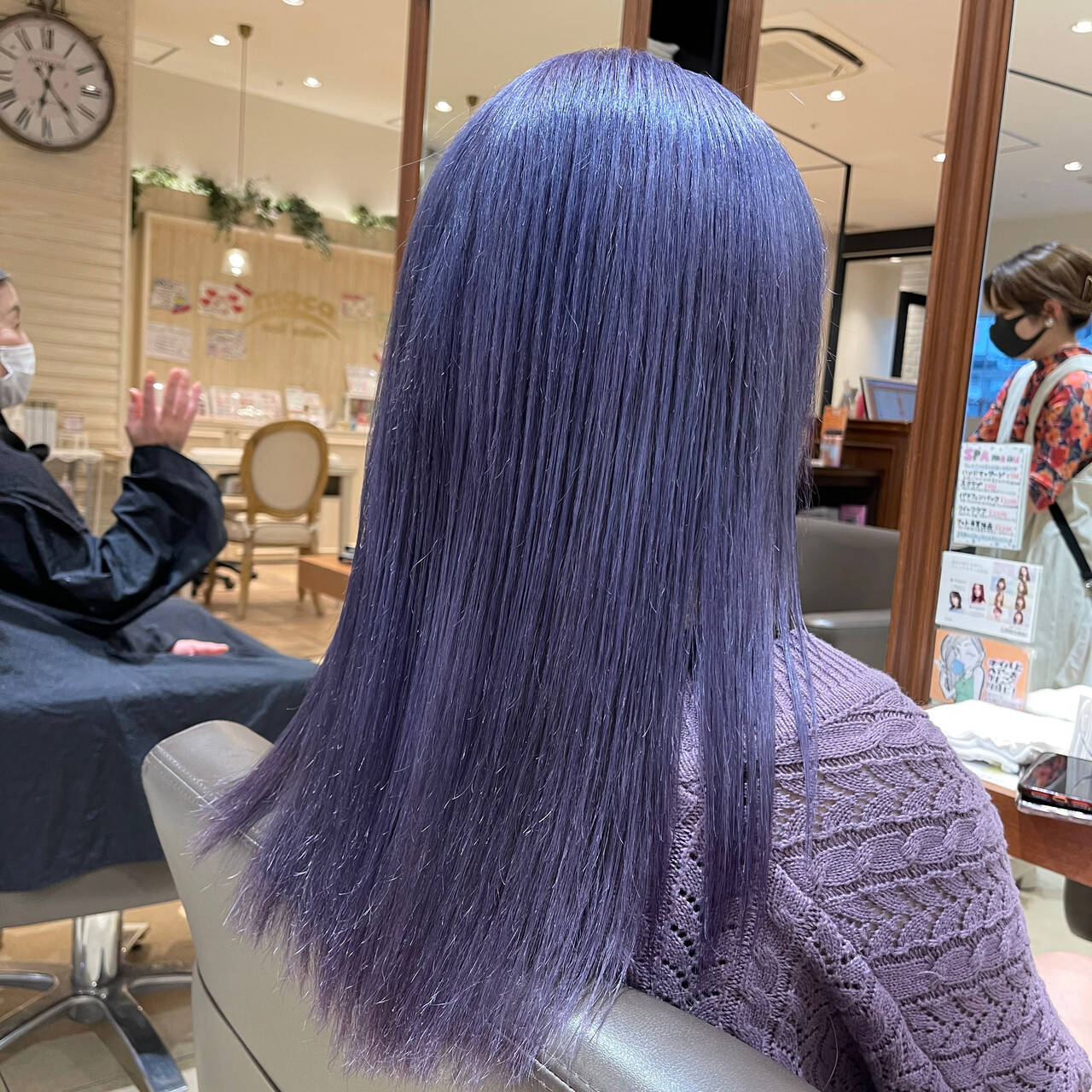 ストリート 韓国 ブルーラベンダー セミロング Lee心斎橋 小林寛門 Hair