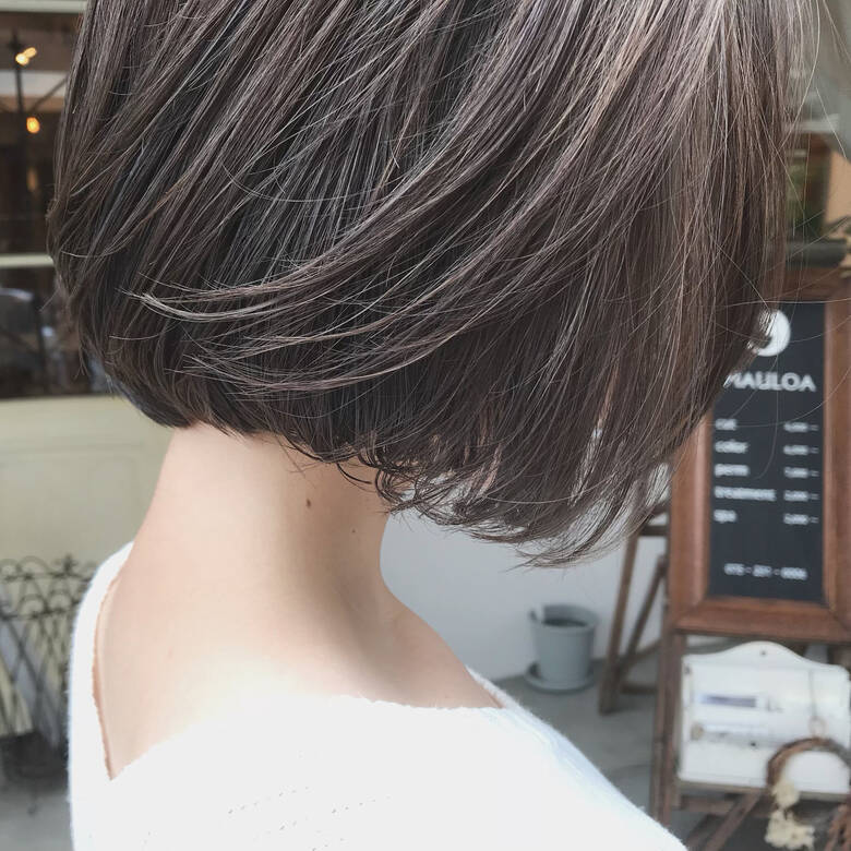 切りっぱなしボブ 秋ブラウン デート 毛束感 Mauloa Emiko Nakanishi Hair