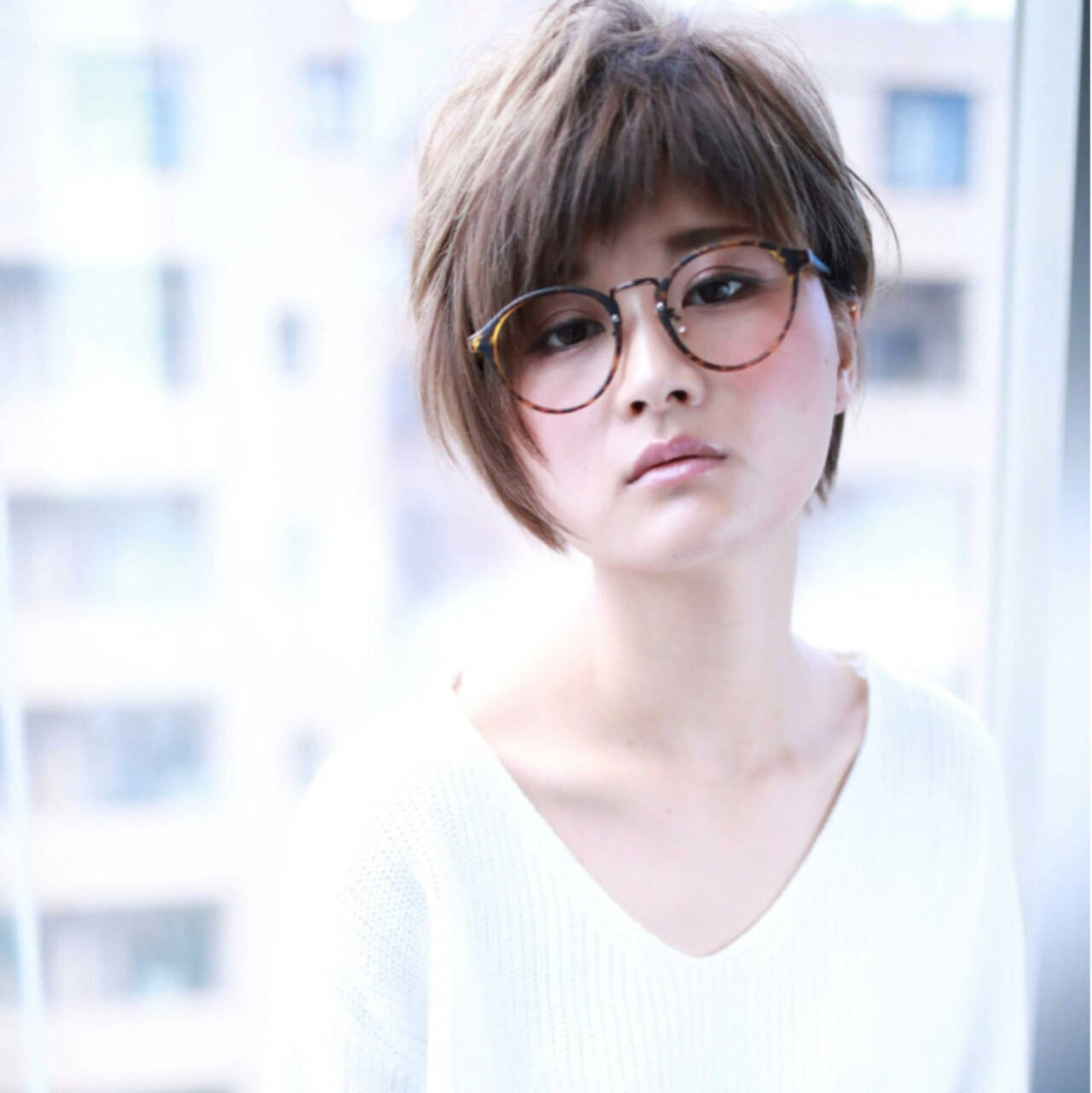 ナチュラル ショート 大人女子 アシメバング×Cloud zero×田中 雄介 Cloud zero 池袋×279511【HAIR】