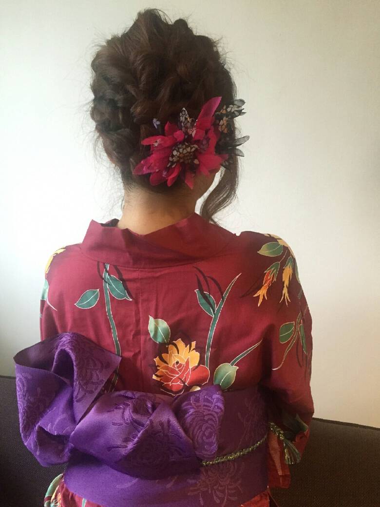 和装 ヘアアレンジ 夏 セミロング やす やすこ 2662 Hair