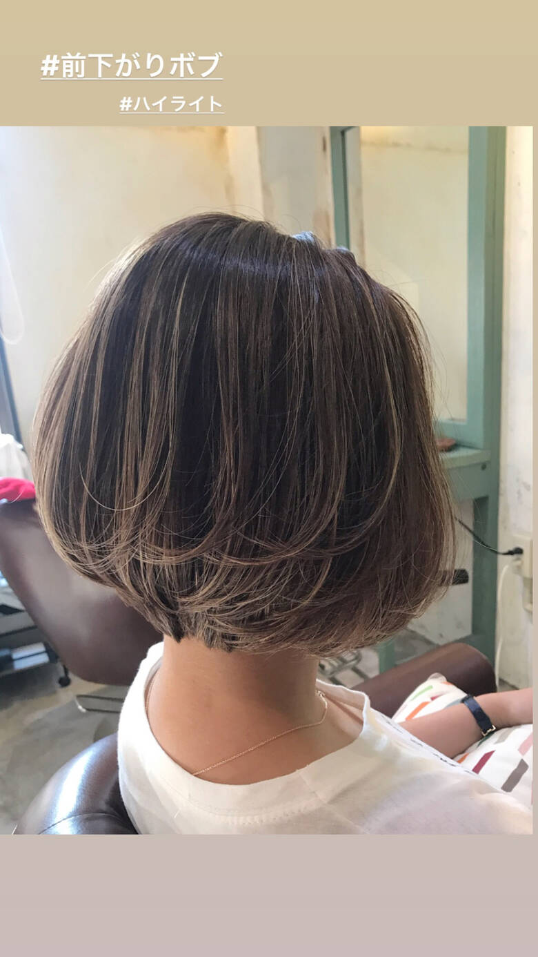 大人ハイライト 前下がりボブ グレージュ まとまるボブ Tripletta Wada 4930 Hair