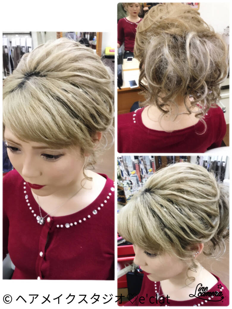 おフェロ ヘアアレンジ ショート 上品 ヘアメイクスタジオ E Clat ヘアメイクスタジオ E Clat Hair