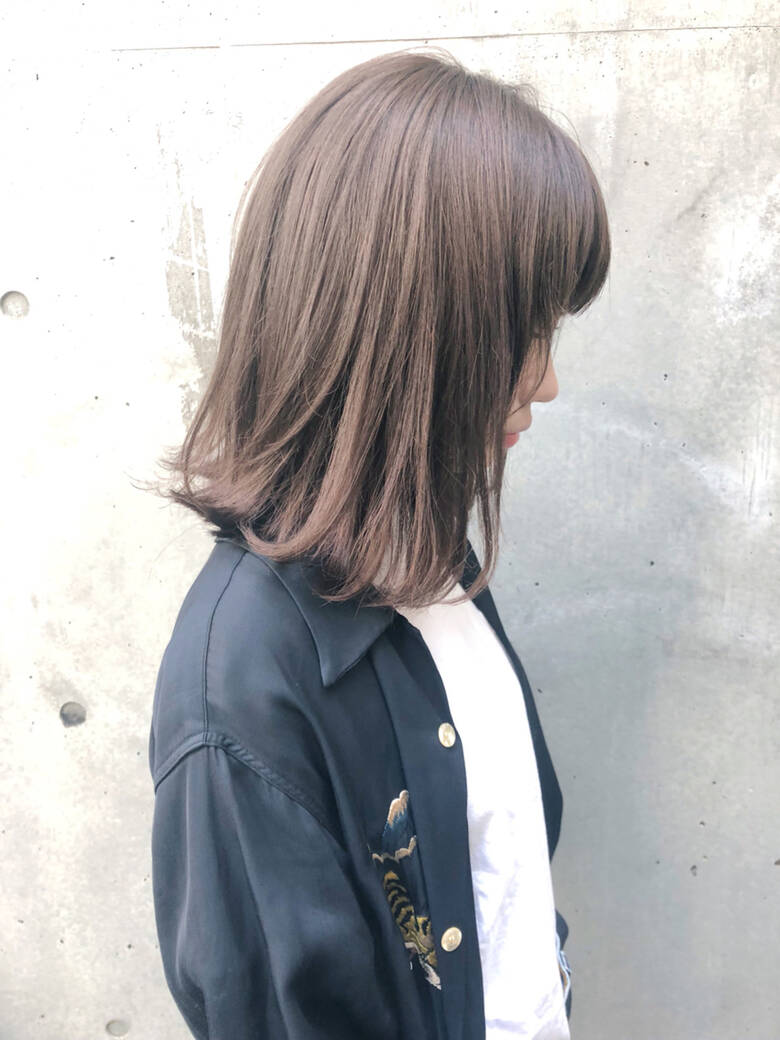 前髪あり ロブ ミディアム アッシュグレージュ Navy 恭平 3670 Hair