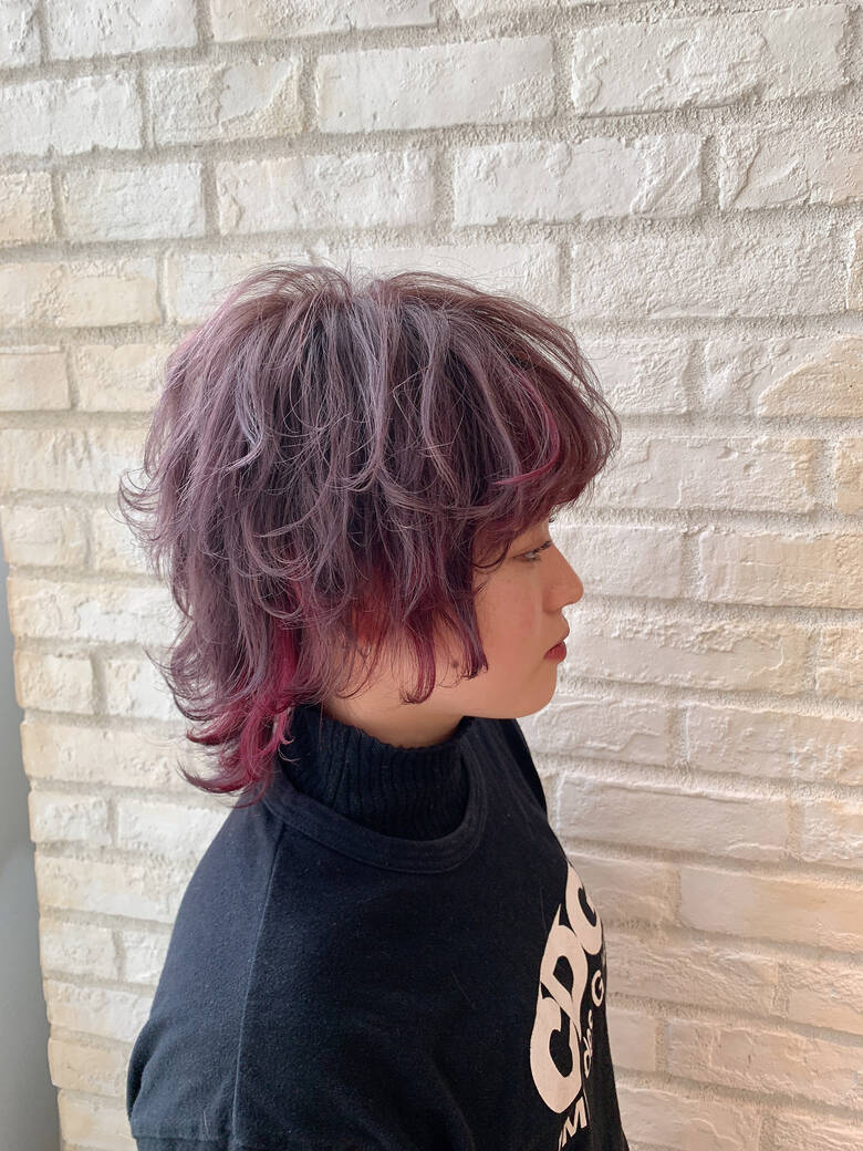 ショート ベリーショート インナーカラー ウルフカット Lee Aimer南堀江 Fukky Hair ショート ベリーショート インナーカラー ウルフカット Lee Aimer南堀江 Fukky Hair