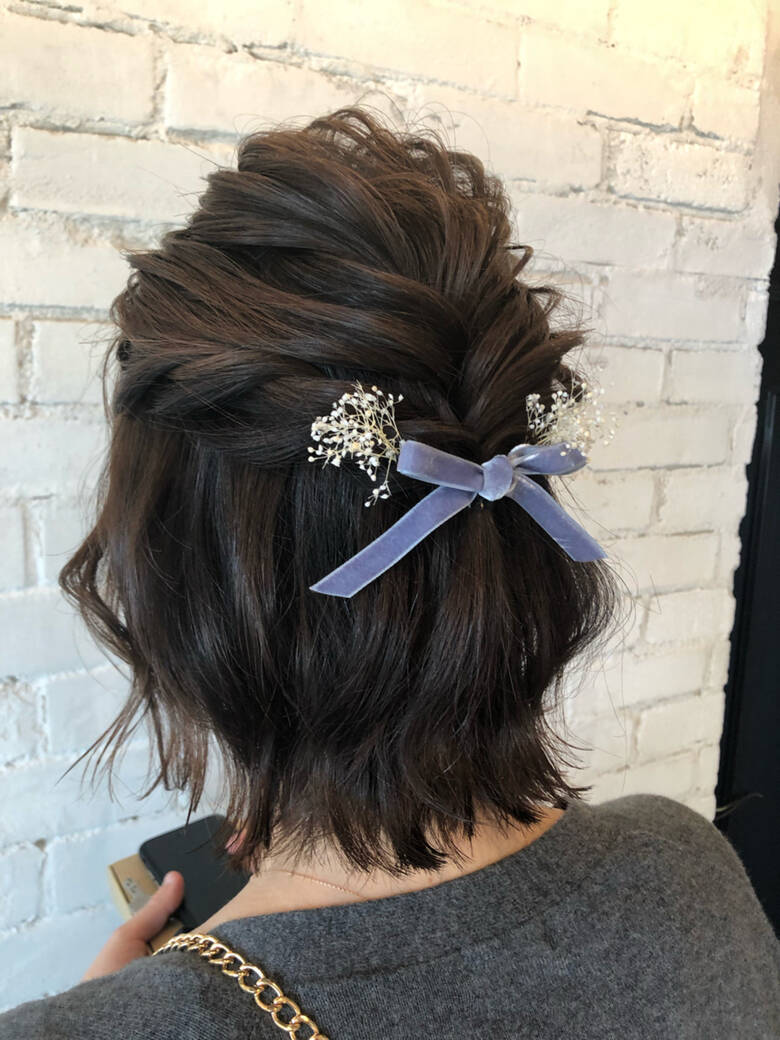 ボブ ナチュラル ハーフアップ 波ウェーブ Bellebianca 亀山 ゆきほ 4301 Hair ボブ ナチュラル ハーフアップ 波ウェーブ Bellebianca 亀山 ゆきほ 4301 Hair