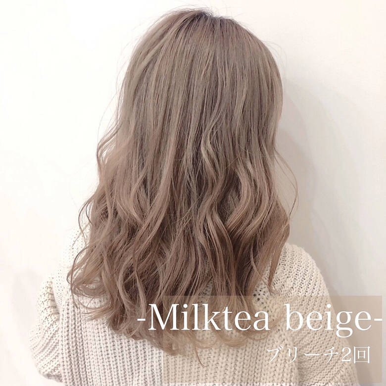 巻き髪 ヘアアレンジ ガーリー ミルクティーベージュ Aust Hair Bennu 梅田茶屋町店 Chiyo 5575 Hair