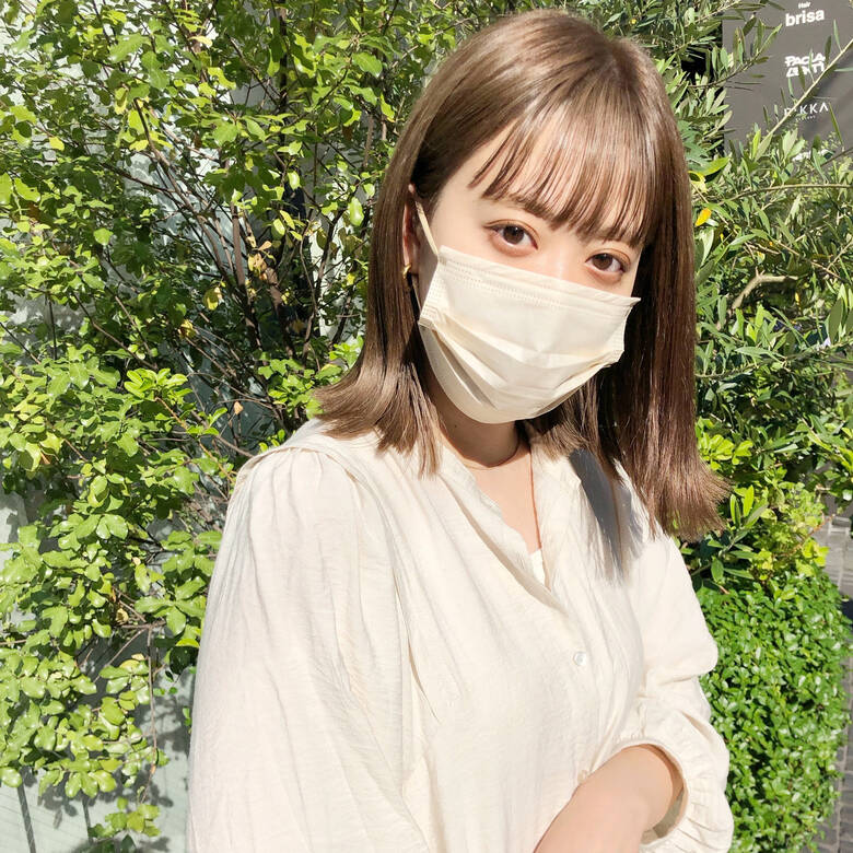 ガーリー 透明感 切りっぱなしボブ オフィス Brisa 磯部巧 Hair