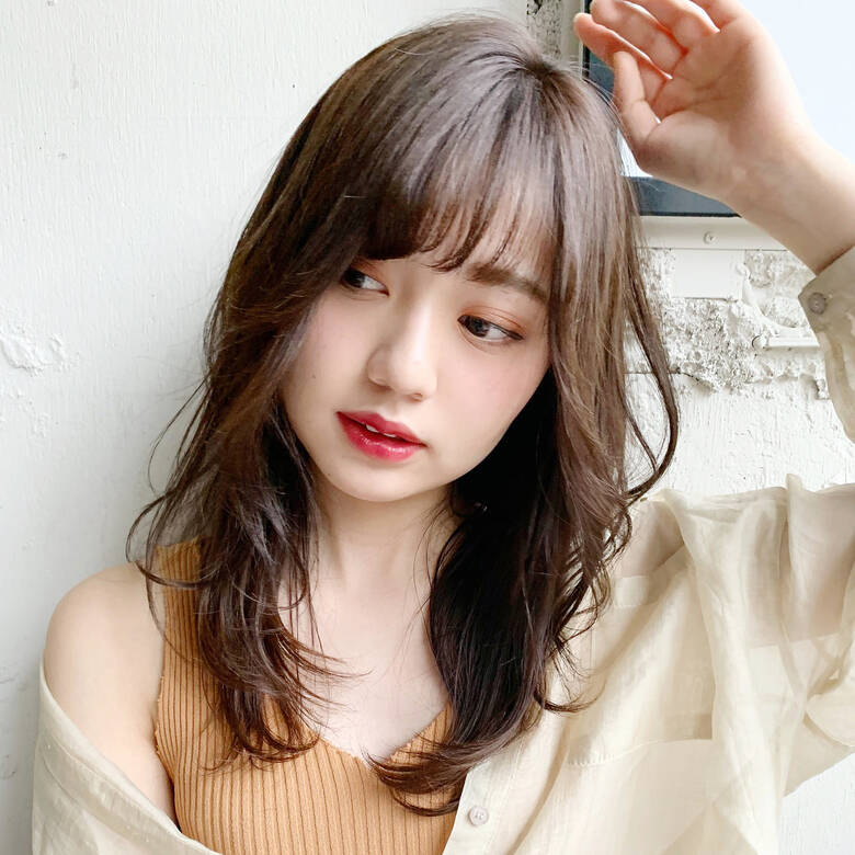 デジタルパーマ フェミニン 斜め前髪 ゆるふわ Kyli表参道 Kyli表参道 藤野ちずる Hair