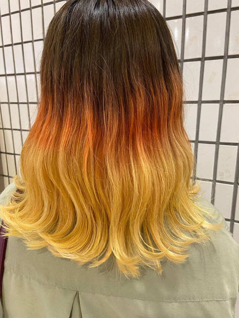 ミディアム インナーカラー グラデーション グラデーションカラー Snob 元橋啓太 64 Hair