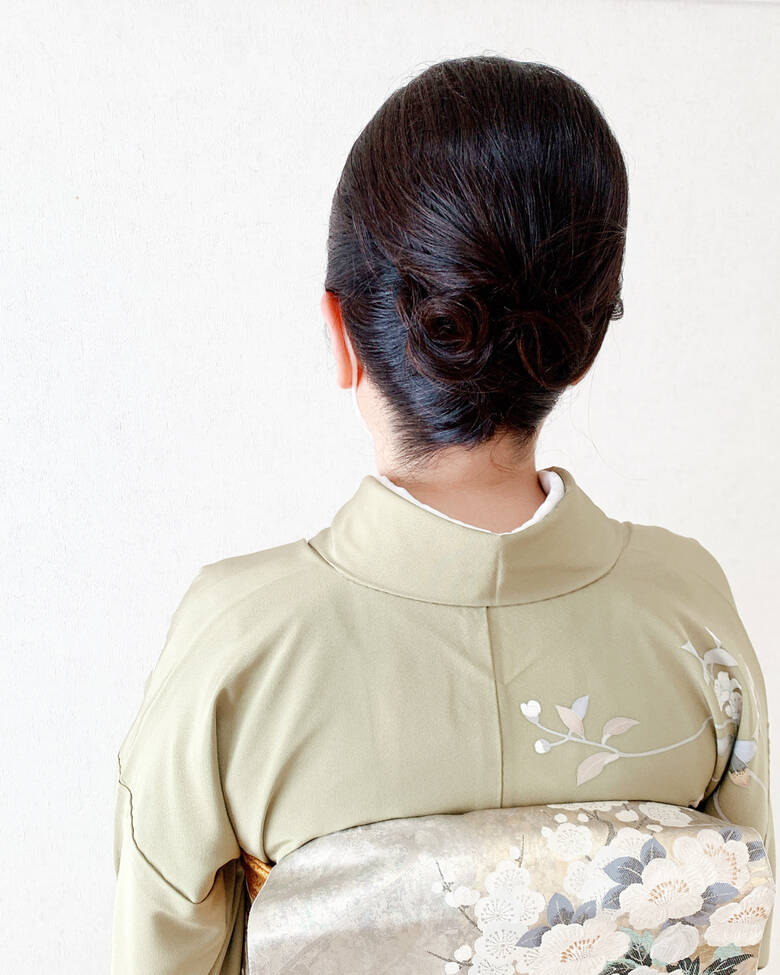 着物 和装ヘア 訪問着 卒業式 福岡天神ヘアセット 着付け専門店 Three Keys Moriyama Mami Hair