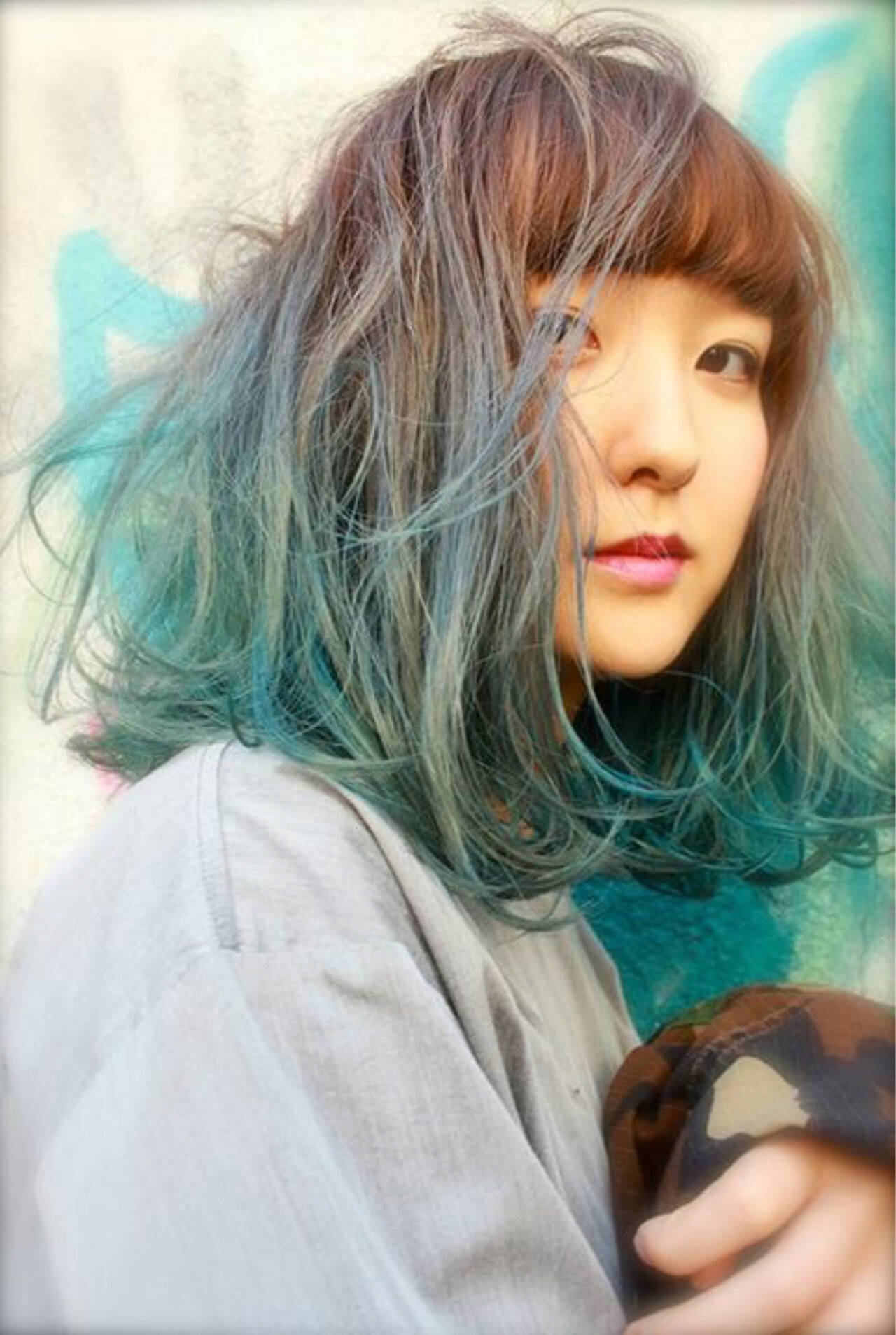 ストレート セミロング 大人かわいい グラデーションカラー Bibito Bibito Crew Hair