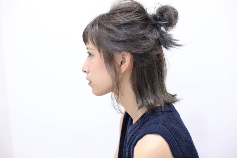 ハーフアップ ヘアアレンジ 簡単ヘアアレンジ グラデーションカラー Serio 伏見 久米 速人 Hair