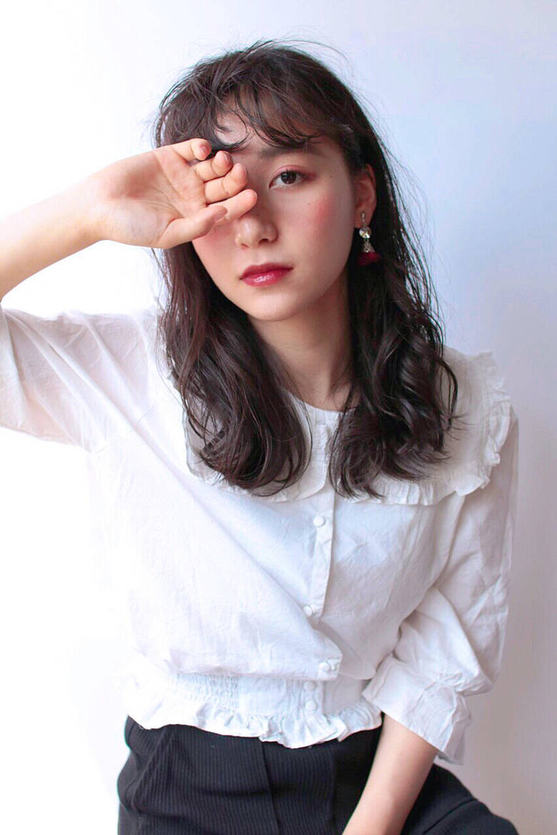 パーマ フェミニン 簡単ヘアアレンジ 黒髪 かりん 4653 Hair