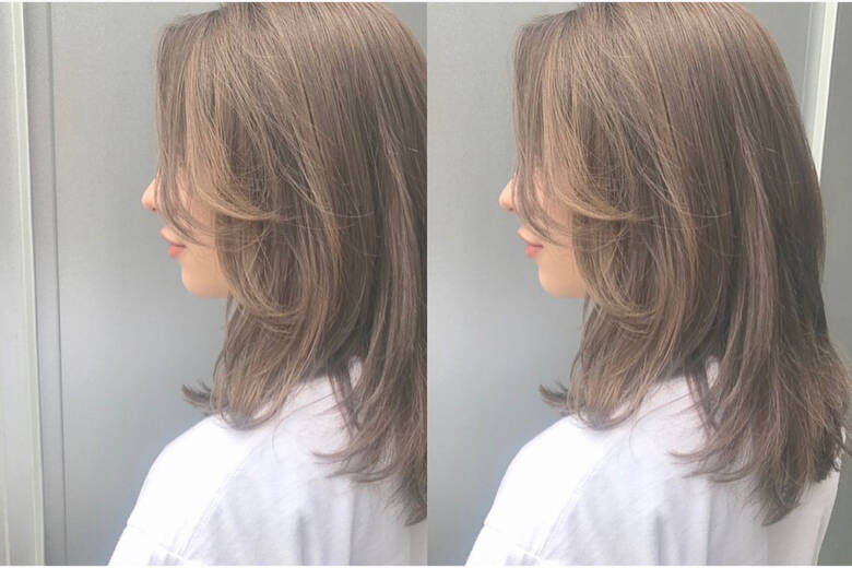 ナチュラル ハイライト ラベンダーアッシュ 外国人風 Loave Omotesando Rie Akita Hair