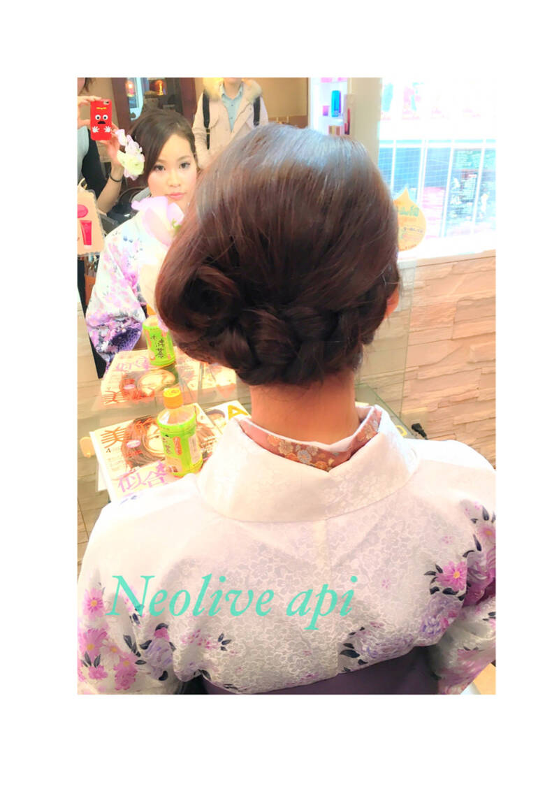 和装 和服 編み込み 袴 Old Chiho Hair