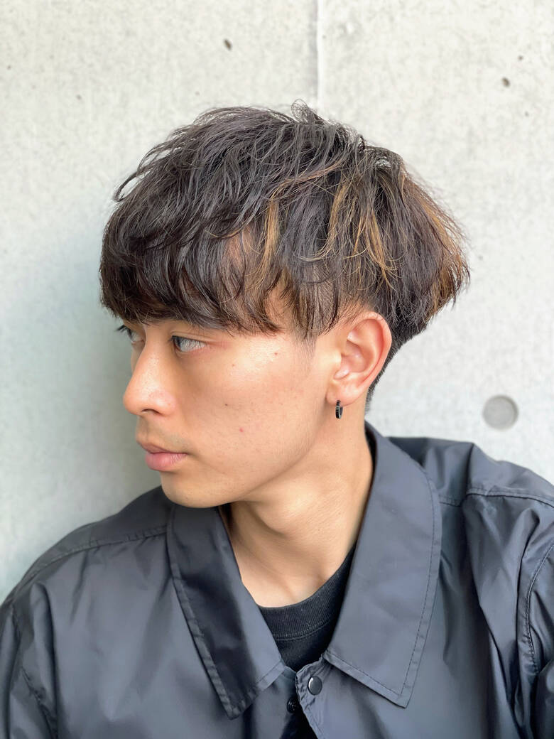 ショート スパイラルパーマ ナチュラル メンズマッシュ Guzzle Harajuku Watti 石綿 Hair