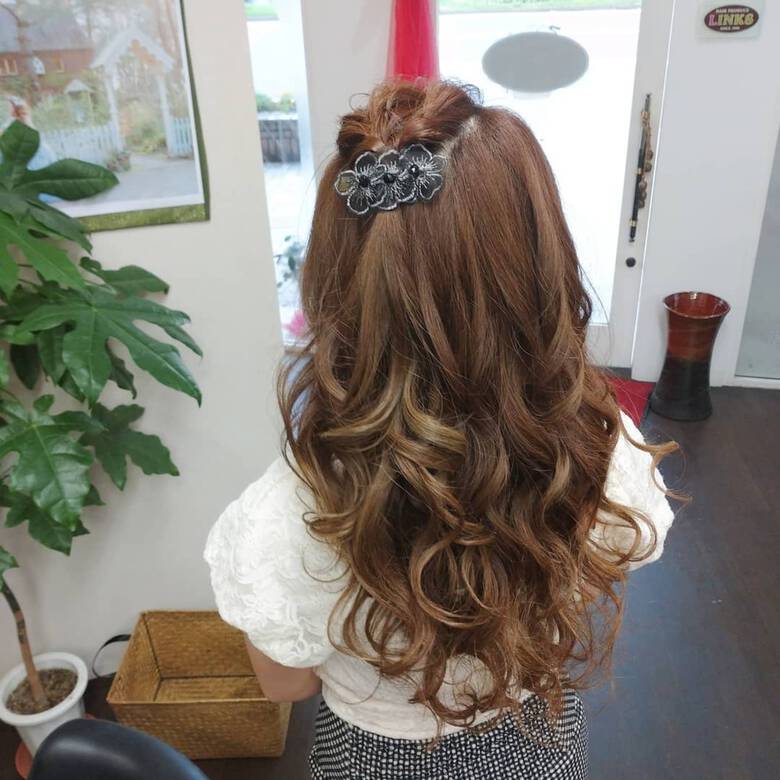 ナチュラル ロング ポンパドール 簡単ヘアアレンジ リンクス美容室 Rumilinks美容室 Hair