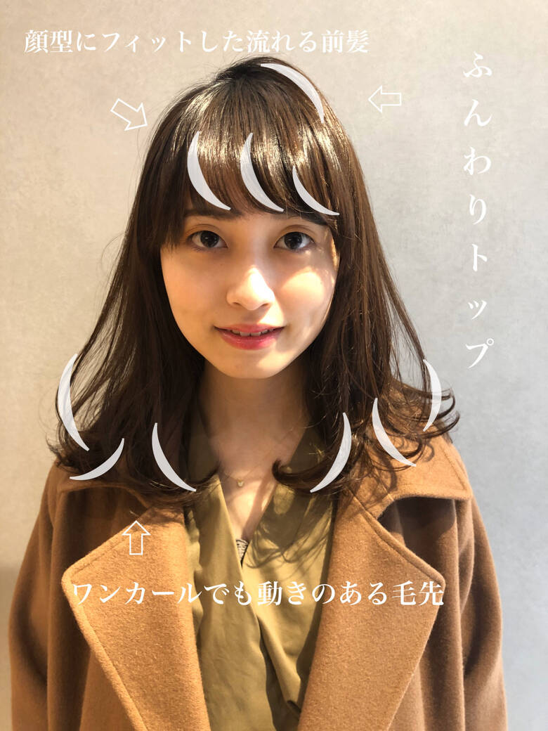 シースルーバング ワンカールパーマ ロング ロングヘアスタイル K Two Esola Ikebukuro 田中 舞華 副店長 トレンド 小顔カット Hair