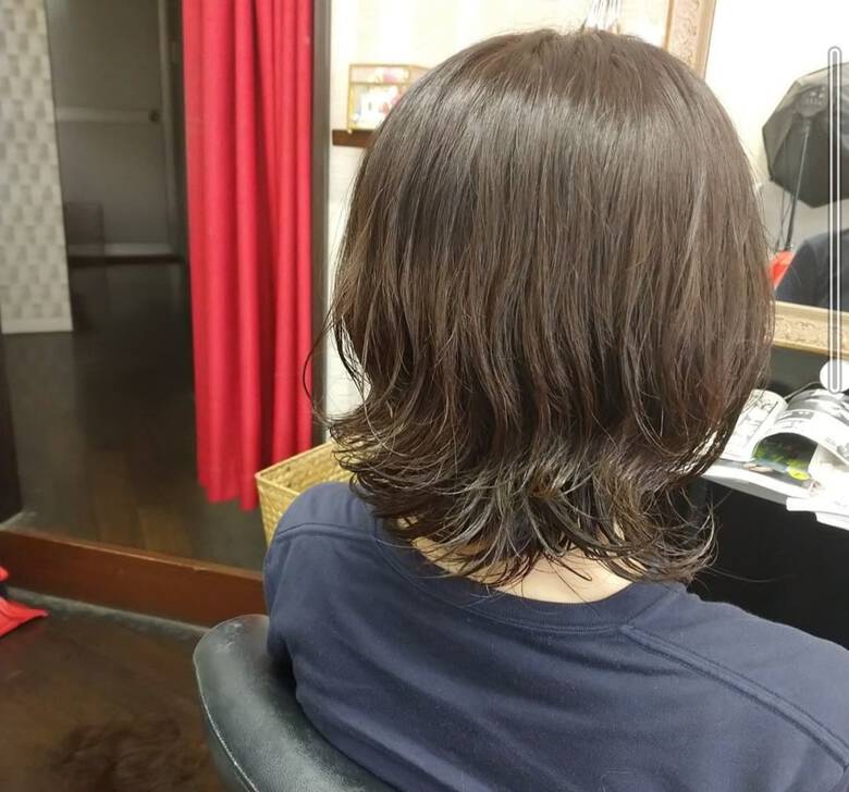 アッシュグレージュ パーマ ミディアム 毛先パーマ リンクス美容室 Rumilinks美容室 Hair