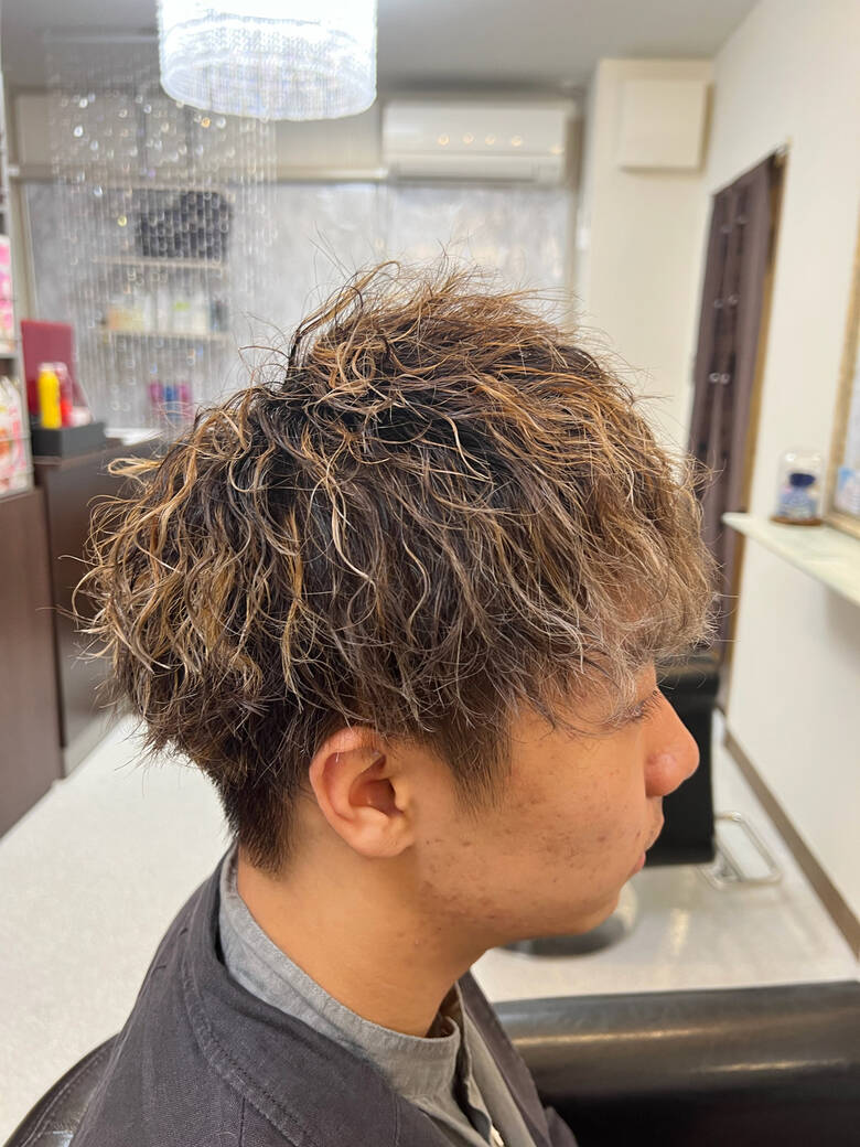 メンズパーマ ストリート スパイラルパーマ メンズマッシュ Hair Make Cross Ken Hair