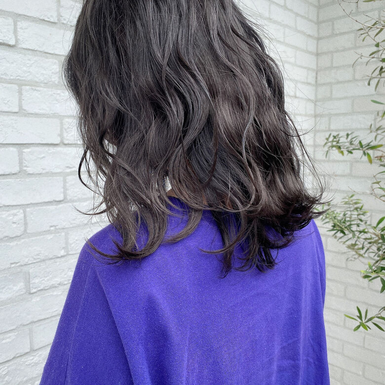 グレーアッシュ ミディアム ストリート グレー Hair Make Excel Wens店 中野友梨 5802 Hair
