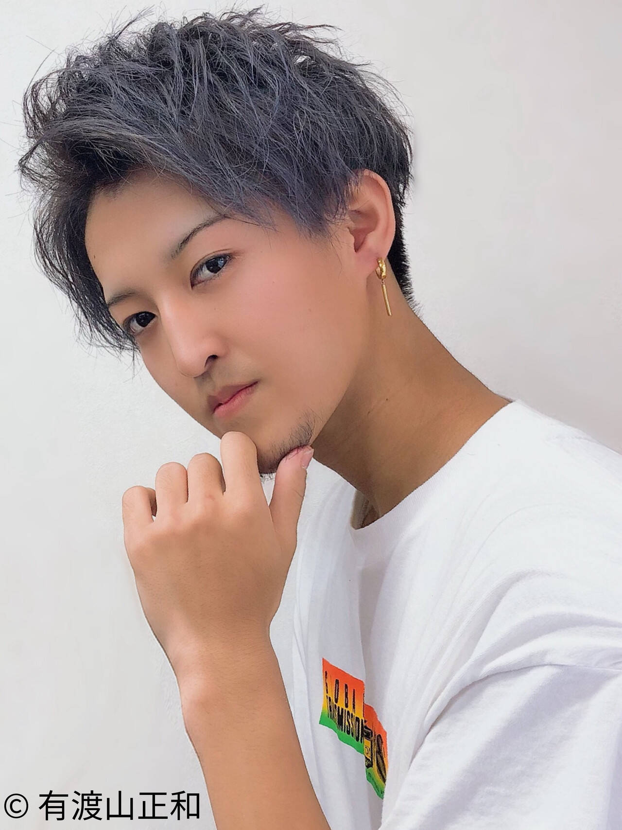 メンズカラー モード ツーブロック シルバーアッシュ Hair Salon Rudo 有渡山正和 Hair