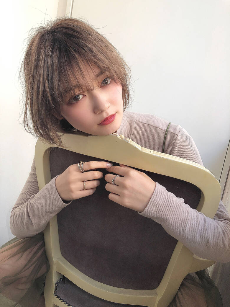 ショートボブ 前下がりショート ナチュラル レザーカット Xena 袴田 侑希 Hair