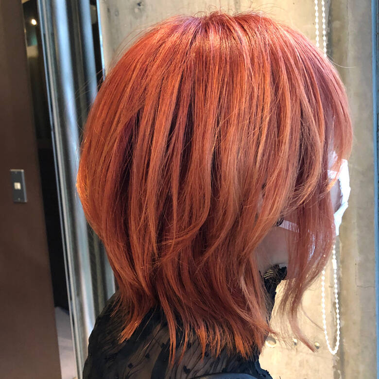 ウルフカット モード 派手髪 オレンジカラー Imaii Scaena Colore 堀川 加偉 Hair