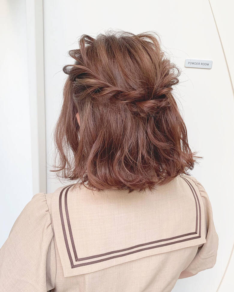 ボブ 簡単ヘアアレンジ ダブルカラー ガーリー Cherie Hairdesign ヨシダタイシ Hair