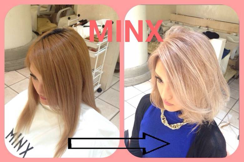 ゴージャス ミルクティー ボブ ミルクティーベージュ Minx Harajuku 藤田 ヒトシ Hair