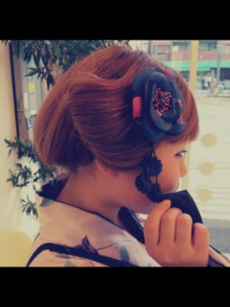 ヘアアレンジ 着物 セミロング モード J Club土橋店 田室 玲子 1792 Hair