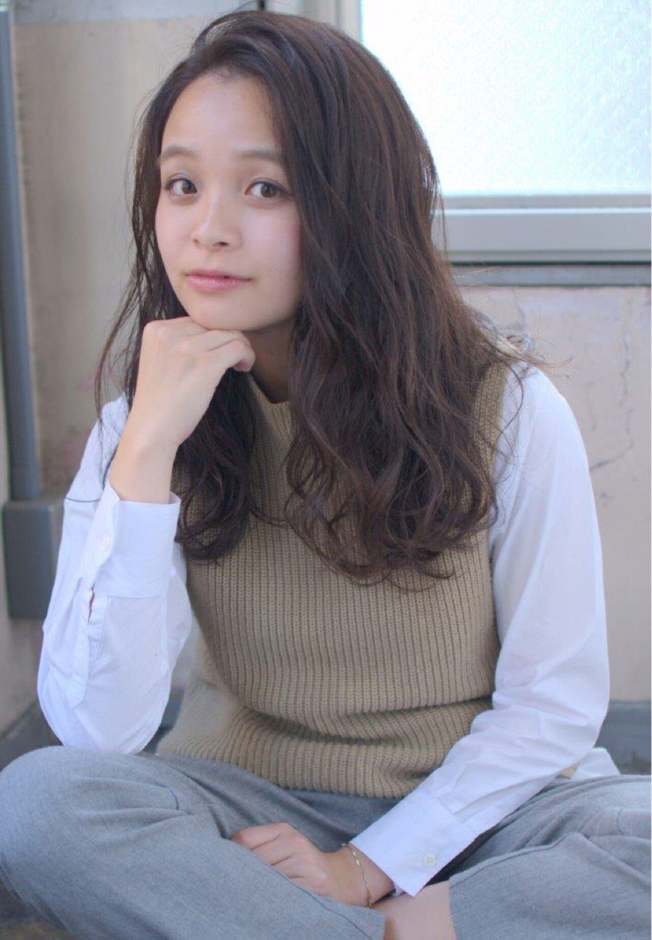 ロング ゆるふわ 大人かわいい かき上げ前髪 Museum 二星 むつみ Hair