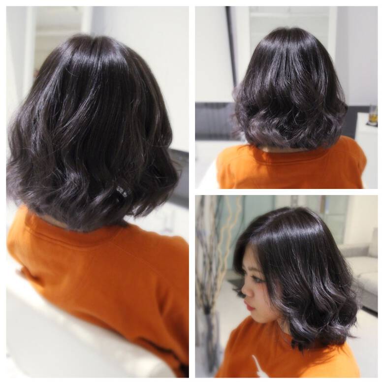 ミディアム グレーアッシュ ウェーブ ストリート Taan Hair Taan Hair Ueda Hair