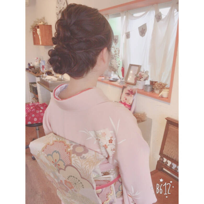 結婚式 ヘアアレンジ ミディアム レッド Noelle インスタ Michiko K 川内道子 Instagram Michiko K 2339 Hair
