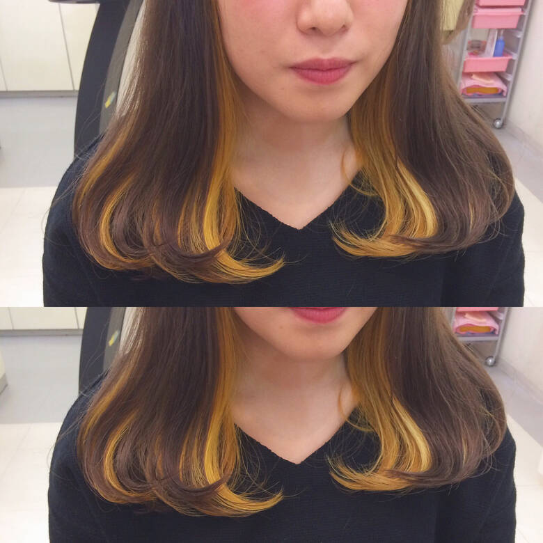 ストリート セミロング インナーカラー ダブルカラー Les Garcons 藤野美咲 2126 Hair