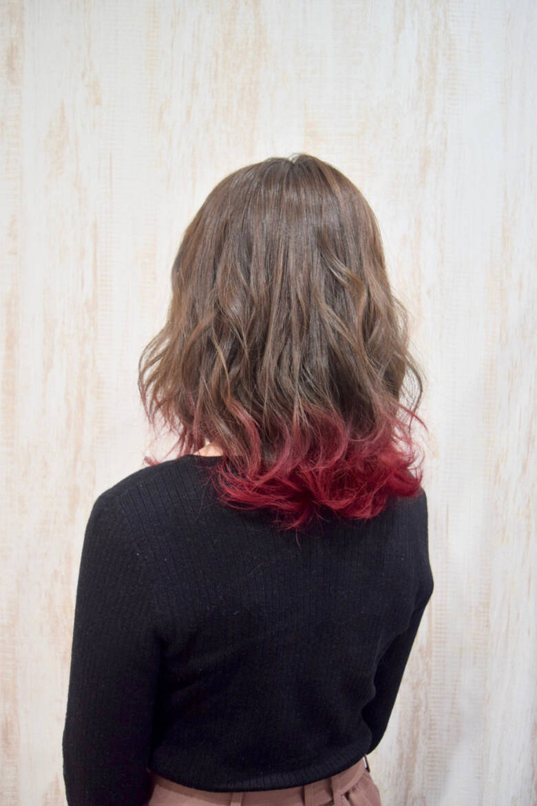 フェミニン ピンク 裾カラー インナーカラー Gorilla Biscuit ひまらやさん 5113 Hair