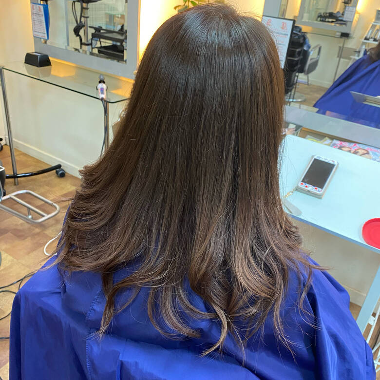 秋 グラデーションカラー ピンクラベンダー フェミニン 美容室fabric ファブリック 白岩美郷 Hair