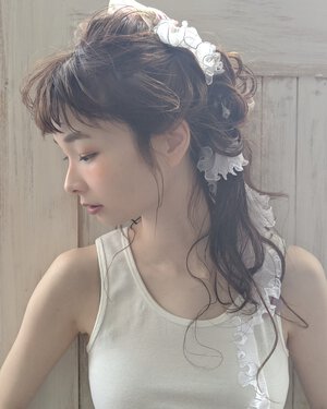 リボン 編み込みの推しアレンジ集 長さ別 髪型別にラインナップ Hair