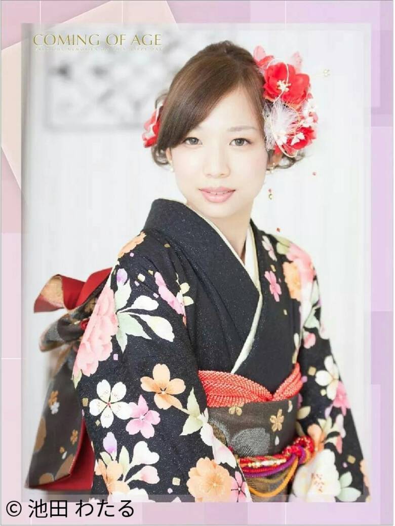 着物 セミロング ヘアアレンジ 大人かわいい フリーランス 池田 わたる Hair