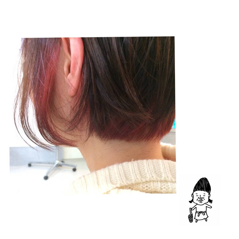 ボブ ナチュラル レッド 前下がり Kamome カモメ美容室 Iwamoto Atsushi 2657 Hair