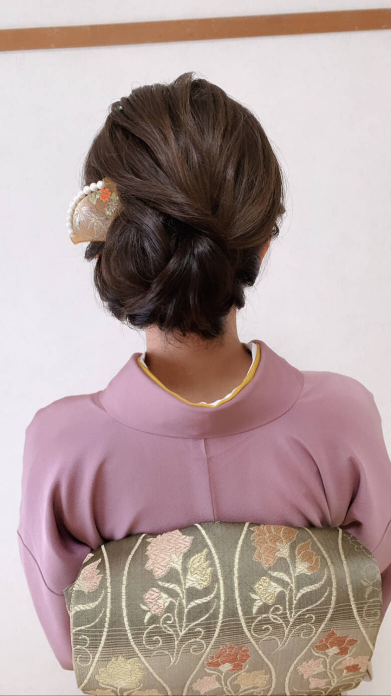 ミディアム エレガント 訪問着 和装ヘア 福岡天神ヘアセット 着付け専門店 Three Keys Moriyama Mami Hair ミディアム エレガント 訪問着 和装ヘア 福岡天神ヘアセット 着付け専門店 Three Keys Moriyama Mami Hair