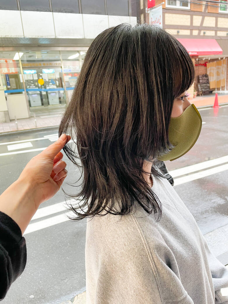 ナチュラル ミディアム ウルフカット Sika シイカ 田中あい 横浜 Hair