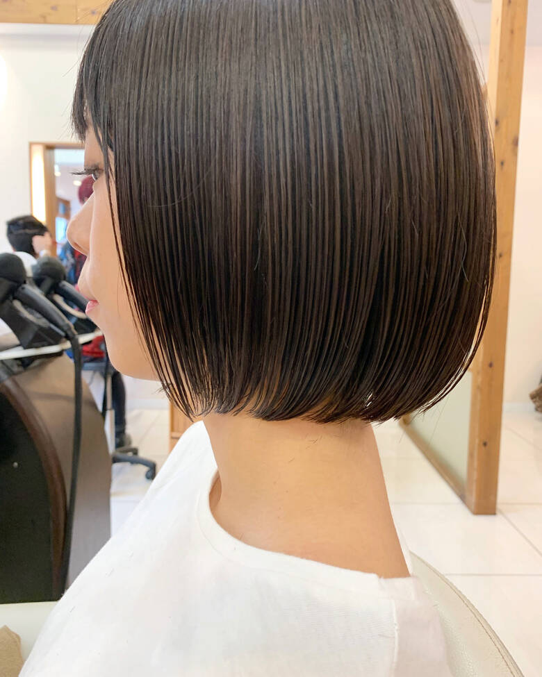 前下がりボブ ナチュラル ボブ 黒髪 ジールサロン つくば美容師 ショートヘア愛好家 矢崎 翔太 Hair