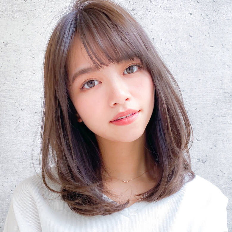 レイヤーカット ミディアム コンサバ 小顔 Agnos 青山 石川 卓弥 Agnos青山店長 小顔レイヤー Hair